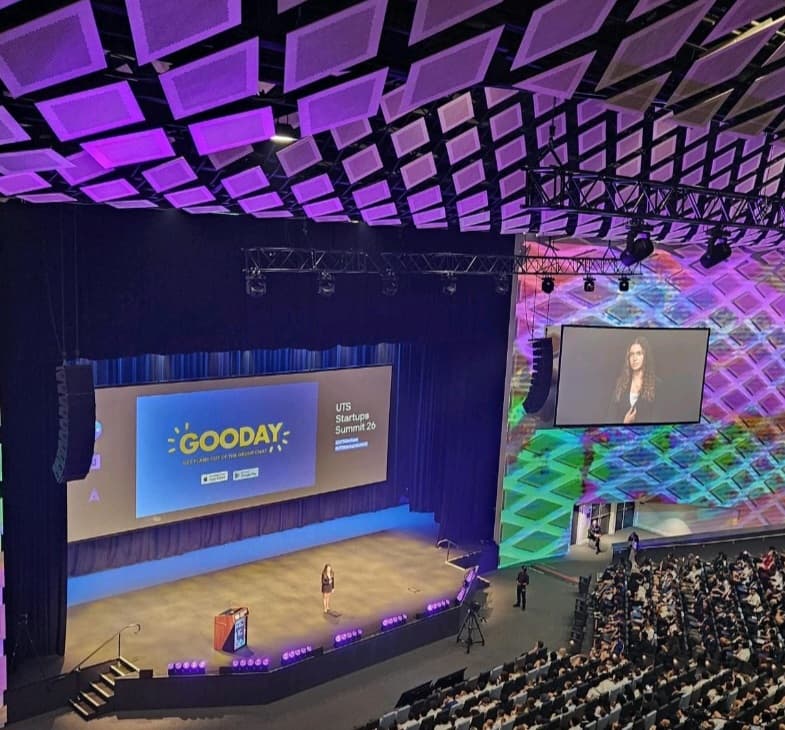 Catherine Mary Said presenting Gooday at the UTS Startups Summit